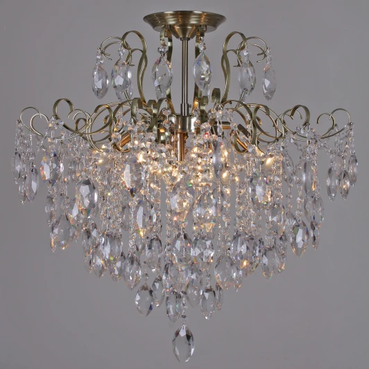 67030-0.3-600A AB Потолочная люстра хрустальная на штанге Reluce 67030-0.3-600A AB