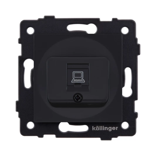 REA-018BM Розетка Ethernet RJ45 черный матовый Kollinger REA-018BM для Aspekt, Eleganz, Reflex