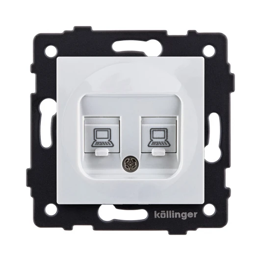 REA-019WH Розетка двойная Ethernet RJ45 белый Kollinger REA-019WH для Aspekt, Eleganz, Reflex