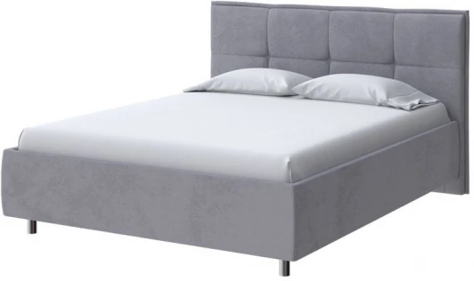 2023607 PROxSON Кровать Lino без основания (Ткань: Велюр Teddy Мокрый асфальт) 180x200