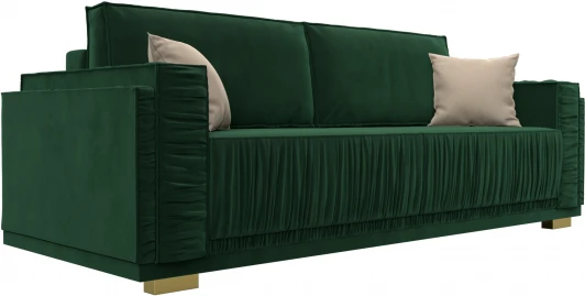 122252 Диван прямой Лига-044 (Зеленый,Бежевый/Велюр) Лига Диванов арт.122252