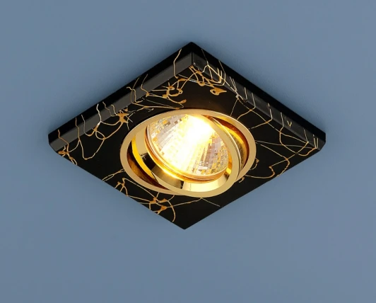 2080 MR16 BK/GD черный/золото Встраиваемый точечный светильник Elektrostandard 2080 BK/GD (черный/золото)