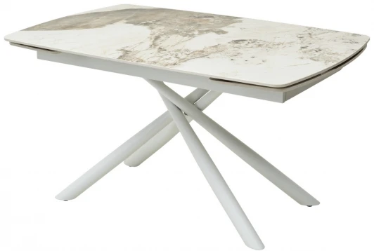 614M04392 Стол RIVOLI 140 GLOSS LUXURY PANDORA SINTERED STONE/ WHITE