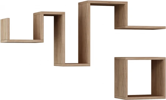 LEV00888 Полка фигурная FOLLOW SHELF LEVE (ЛДСП/Дуб) арт.LEV00888