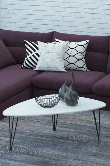 002578 Стол журнальный Престон белый бетон/черный от фабрики Mebelik