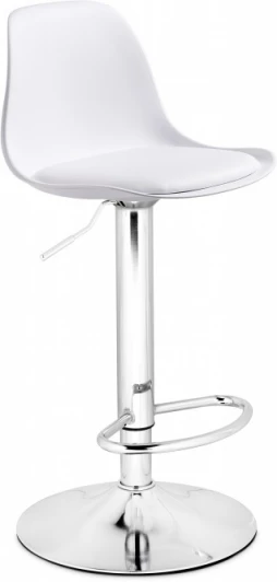 15746 Барный стул Woodville Soft white / chrome