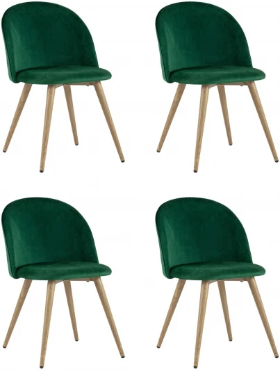 УТ000037465 Стул Лион велюр с ромбами зеленый 4 шт Stool Group арт.УТ000037465