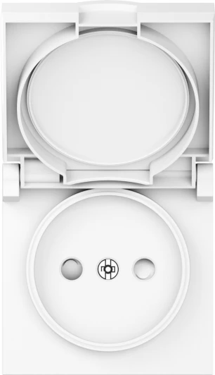 DE43403 Накладка для розетки без заземления, с крышкой, 16A 250 В~, глянцевый белый IP44 Donel A07 DE43403