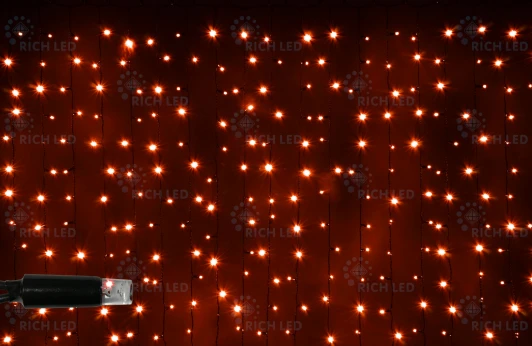 RL-CS2*1.5-CT/R Гирлянда светодиодная Занавес красная 220B, 300 LED, провод прозрачный, IP65 RL-CS2*1.5-CT/R Rich LED
