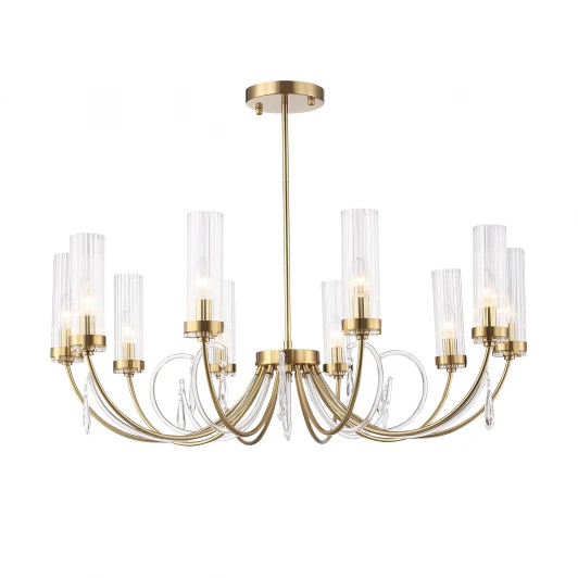 SL1400.303.10 Потолочная люстра на штанге ST Luce Иллюмиа SL1400.303.10 латунь/латунь, прозрачный E14 10*40W