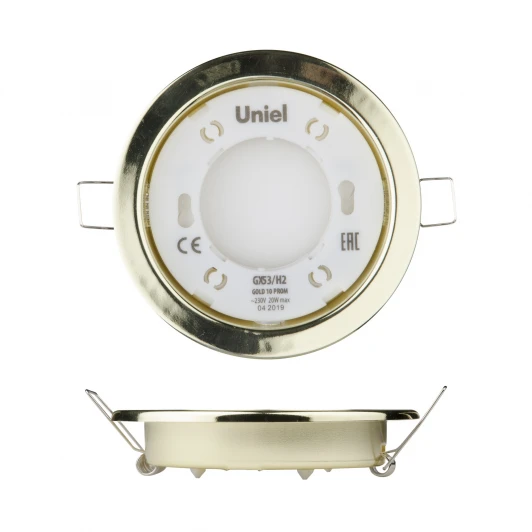 GX53/H2 GOLD 10 PROM Встраиваемый точечный светильник Uniel GX53/H2 GOLD 10 PROM (220V, круглые)