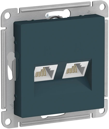ATN000885 Розетка встраиваемая двойная Ethernet RJ-45 (изумрудный) Systeme Electric AtlasDesign ATN000885