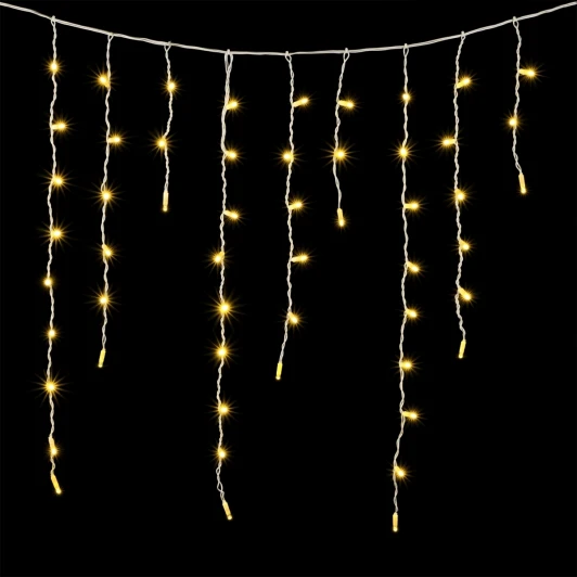 PIL180CAP-8-2CH Гирлянда Бахрома с Колпачком 3,2 x 0,9 м Шампань, 180 LED, Провод Белый ПВХ, IP65