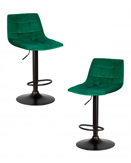 LM-5017-N_B-M_C-MJ9-88 Набор 2 шт стул барный DOBRIN TAILOR BLACK (зеленый велюр (MJ9-88))
