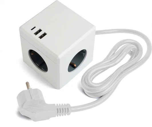 49571 Удлинитель 3-х местный с заземлением Stekker 2хUSB Type A+C Comfort 49571