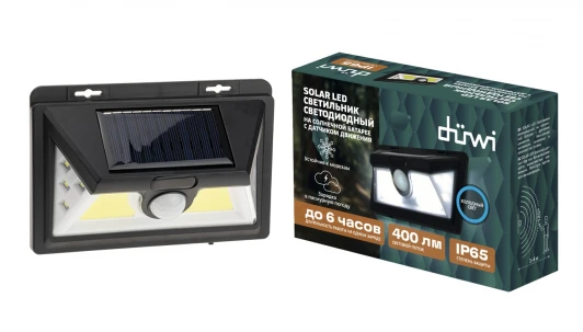 25016 6 Настенный светильник уличный светодиодный на солнечных батареях с датчиком движения duwi 25016 6