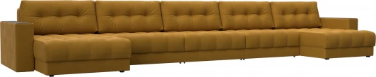 128529 Диван П-образный с декором Лига-049 НПБ Мегалонг Лига Диванов (Велюр) арт.128529
