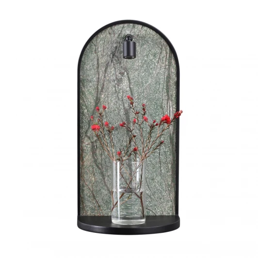 7176/3WL Настенный светильник светодиодный с полкой Odeon Light Giardino 7176/3WL темно-зеленый/черный/мрамор/металл IP20 LED 3W 250Лм 3000K 220V