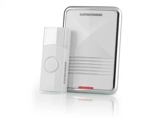 36M IP44 белый Звонок дверной беспроводной Elektrostandard, белый с хромом, 36 мелодий, IP44, 433MHz