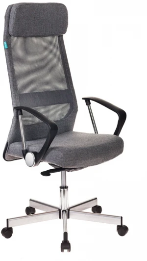 T-995HOME/GREY Кресло руководителя Бюрократ T-995HOME темно-серый TW-04 10-128 сетка/ткань с подголов. крестовина металл серебристый