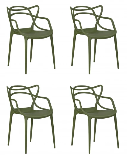 LMZL-PP601-N_P-G-17 Набор 4 шт стул обеденный DOBRIN MASTERS (зеленый хаки (G-17))