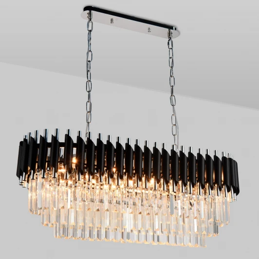 DARIAN 76017/8C CHROME BLACK Подвесная люстра хрустальная Natali Kovaltseva DARIAN 76017/8C CHROME BLACK 8 x E14, 40W, CHROME BLACK