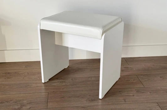 MDG-010.0133 Гламур Пуф Mebelson (ЛДСП,ПВХ,Экокожа/Белый) арт.MDG-010.0133