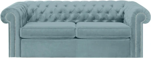 344638 Диван Chesterfield ОГОГО (арт.344638), (Ткань/Голубой)