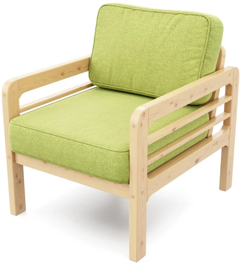 21984 Кресло Arsko Бергер сосна рогожка зеленая