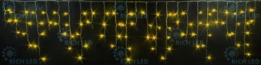 RL-i3*0.5F-RW/Y Гирлянда светодиодная Бахрома желтая с мерцанием 220B, 112 LED, провод белый, IP65 RL-i3*0.5F-RW/Y Rich LED