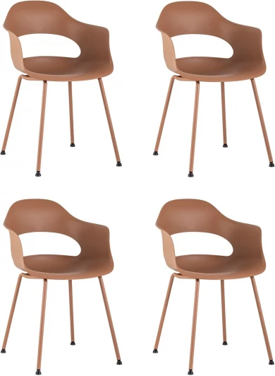 УТ000037271 Стул Lady пластик коричневый 4 шт. Stool Group арт.УТ000037271