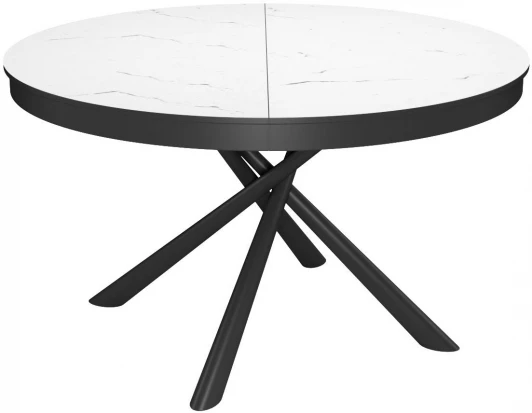 00-00068892 Стол DikLine KR120 мрамор белый Венус,опоры черные