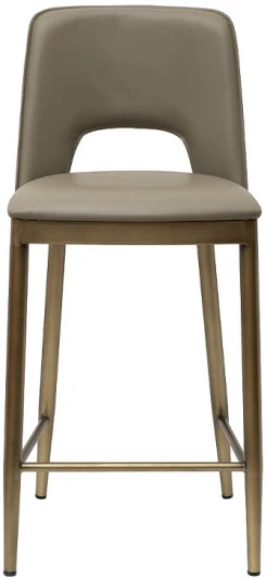 163YH-16574 163YH-16574 Стул барный экокожа бежевый+бронза 43*46*93см Garda Decor