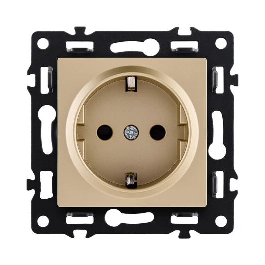 AS-014GD Розетка штепсельная SCHUKO 16A/250 В золотой Kollinger Asthetik AS-014GD
