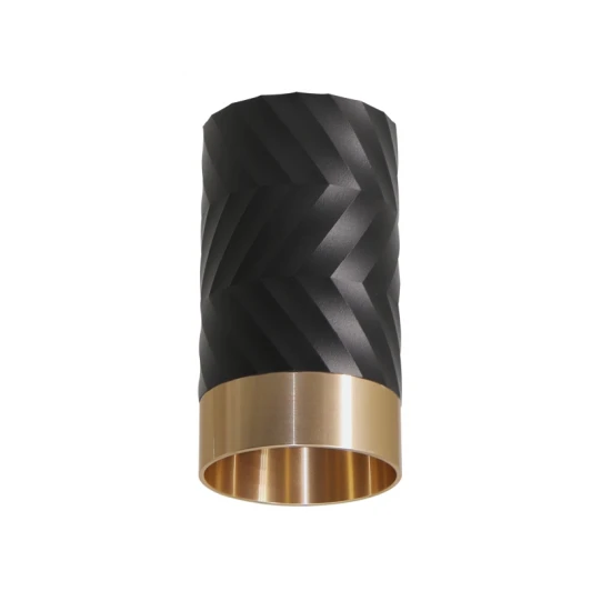 WSL-GU10/09BG Точечный светильник накладной Wolta WSL-GU10/09BG под лампу GU10 Черный / Золотой LINEA