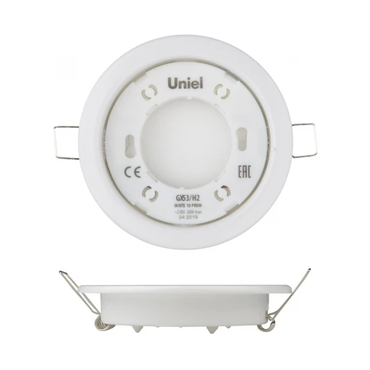 GX53/H2 WHITE 10 PROM Встраиваемый точечный светильник Uniel GX53/H2 WHITE 10 PROM (220V, круглые)