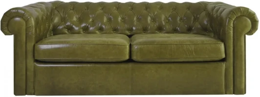329697 Диван Chesterfield ОГОГО (арт.329697), (Кожа/Зеленый)