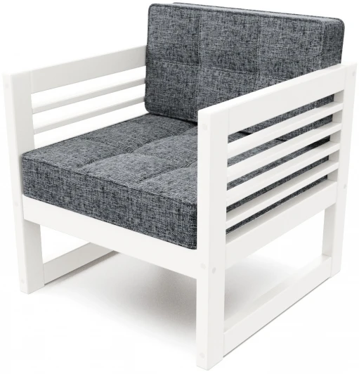 21918 Кресло Arsko Сега белая эмаль рогожка графитовая