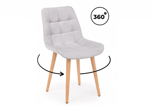 632449 Стул деревянный Челси 360 светло-серый (zd 960) / светлое дерево np 632449