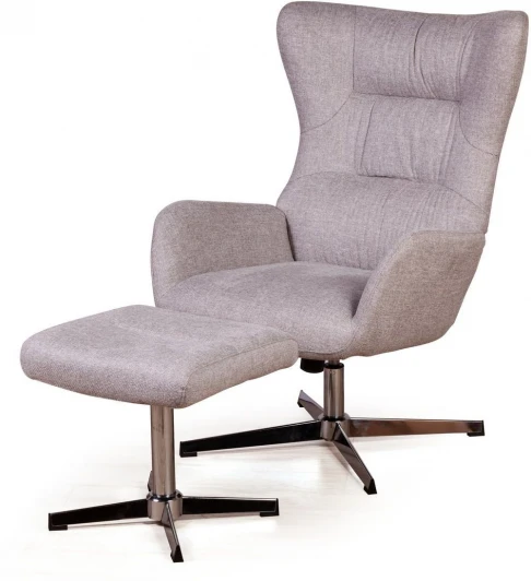 2001000001798 Кресло качалка с оттоманкой ANDREA, серый Top Concept (21156)