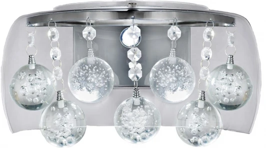 LDW 8077-1 PR Настенный светильник Lumina Deco Fabina LDW 8077-1 PR (220V, хрусталь, подвески, шарики)