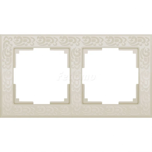 WL05-Frame-02-ivory Рамка на 2 поста Werkel Flock, слоновая кость