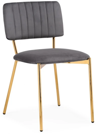 15649 Стул Woodville на металлокаркасе Armond dark gray / gold 15649