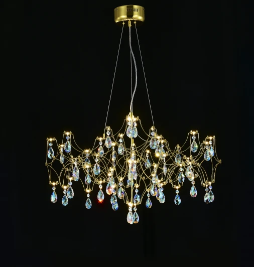 MR2653-57P-50CD Подвесная люстра светодиодная с пультом и хрустальными подвесками K9 MyFar Ileria MR2653-57P-50СD