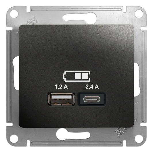 GSL000739 Розетка USB Type A+С (антрацит) Systeme Electric GSL000739