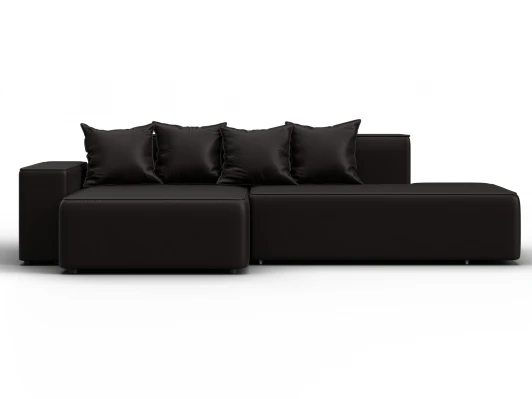 129817L Диван угловой Лига-079 угол левый (ДСП/Пластик/Экокожа/Коричневый) Лига Диванов 129817L