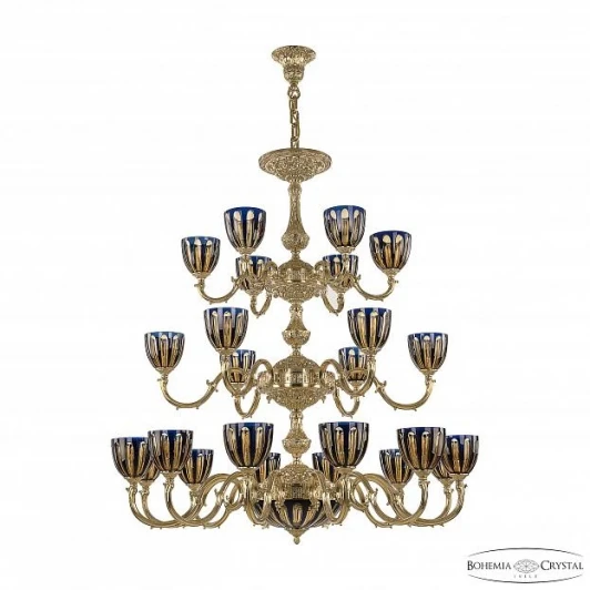 72101P/12+6+6/360/3d G P1 U Amber-Blue/H-1H Подвесная люстра Bohemia 7210 72101P/12+6+6/360/3d G P1 U Amber-Blue/H-1H