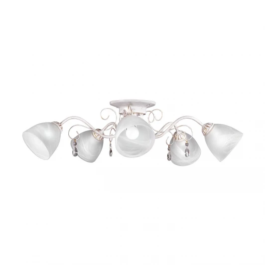 S9111-5 Люстра потолочная Day&Night, 5 плафонов, белый с золотом и прозрачным