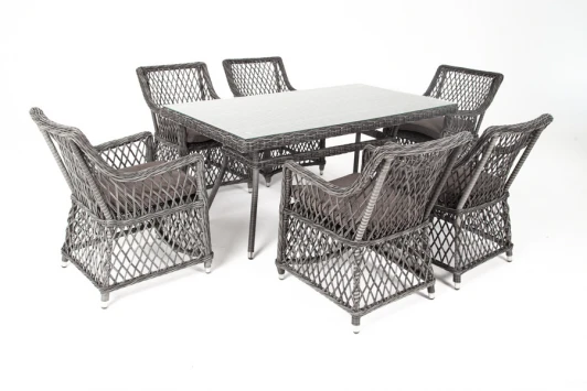 LC6T-7-SET graphite Обеденная группа плетеная, цвет графит 4SIS Латте LC6T-7-SET graphite