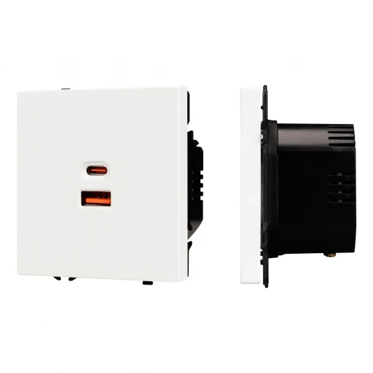 054316(1) Розетка тип A+C софт-тач белый кварц ARL NOBE USB SCT-MUAC-SFPL-FC-WH (65W, QC3) (Arlight,) 054316(1)